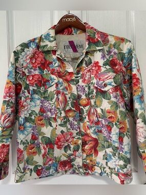 Vintage Inner View 80’s Multicolor Floral Cotton Denim Jacket